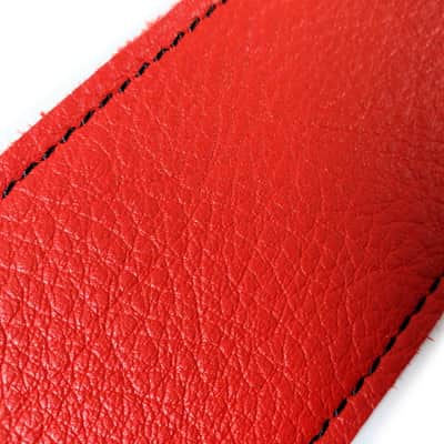 Red Premium Leather Guitar Strap- Red Leather Guitar Strap -100% Leather Guitar Strap-Acoustic, Electric Bass Guitars image 3
