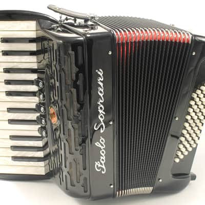 NEW Black Paolo Soprani Professionale Piano Accordion LMM 26 60