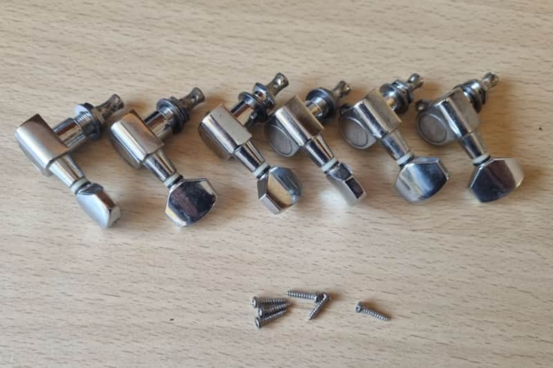 6 In-Line Electric Guitar Tuners Strat Tele 10mm image 1