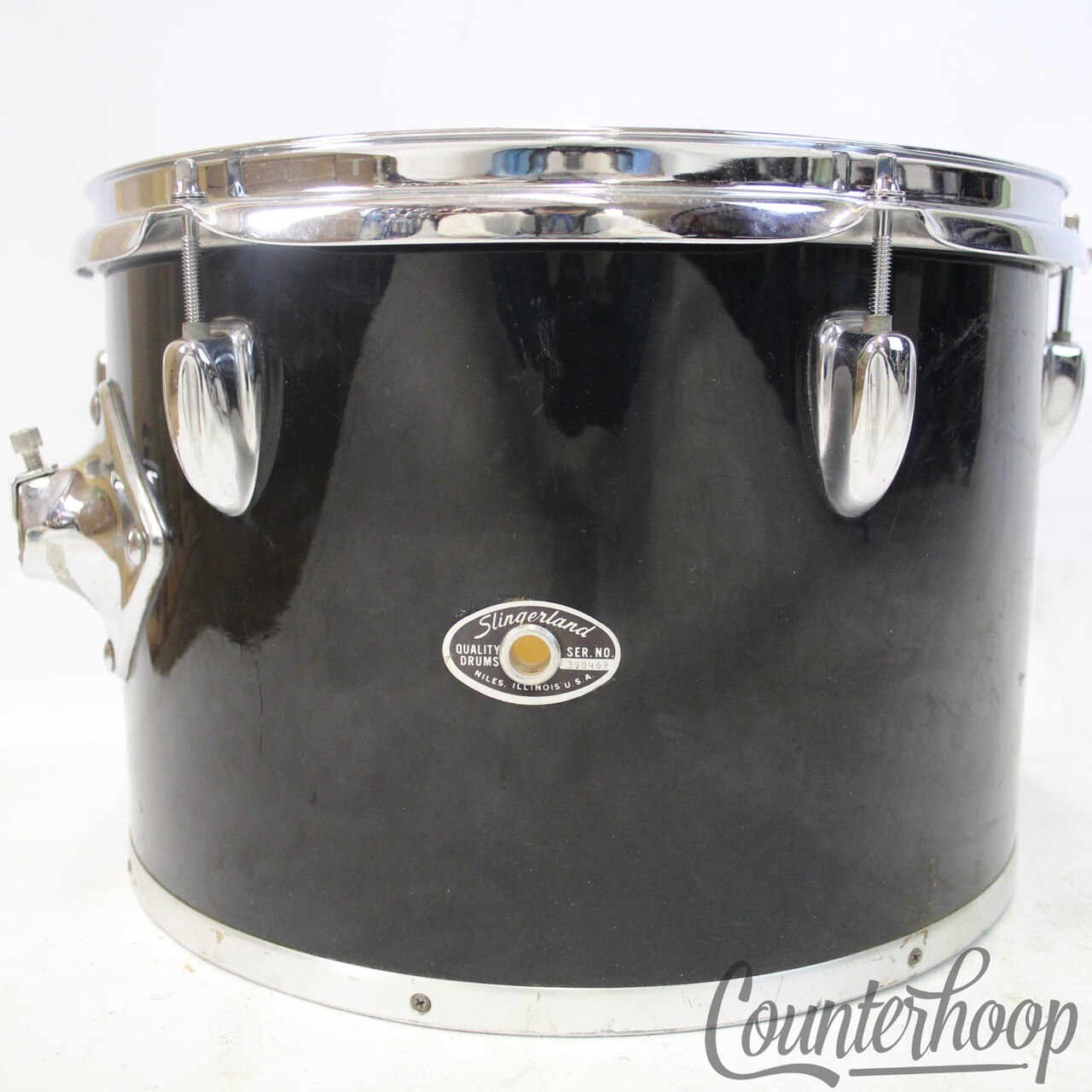 Slingerland 13x9"Concert Tom Drum Black Beauty Sound King 70s 5-Ply Set-O-Matic — main photograph