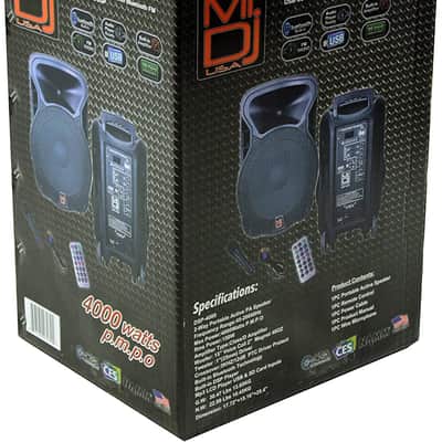 2 15" 4000W Bluetooth DSP FM Radio USB Portable PA DJ Speaker & Stands Pair image 8