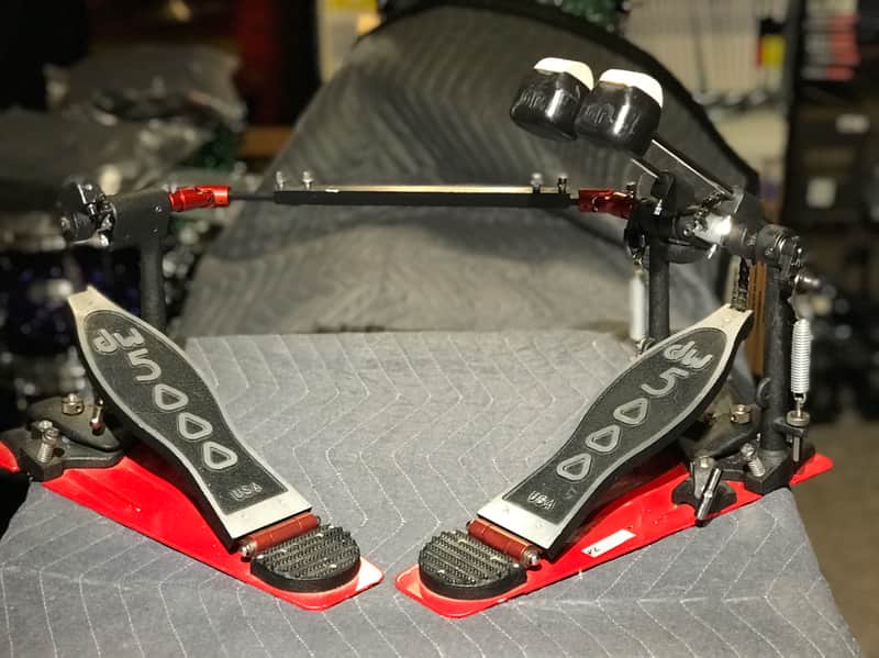 DW DW 5000 Double Pedal 2000- Red/Blacks image 1