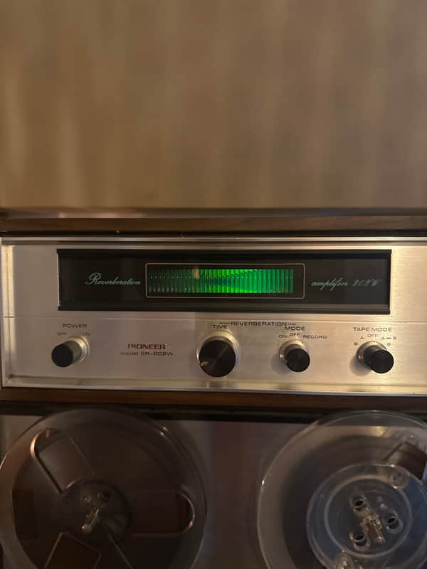 Pioneer SR-202W Reverb Amplifier 1971 - 1977 Silver with Wood Sides image 1