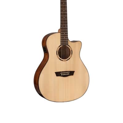 Washburn WLO10SCE Woodline Acoustic Electric Guitar. Natural image 3