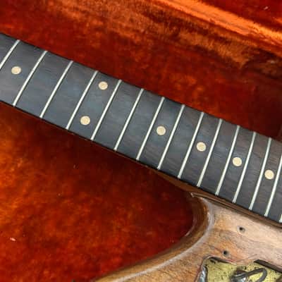 Vintage Fender Jaguar Body & Neck 1963 Stripped Candy Apple Red Pre CBS Clay Dots Brazilian Rosewood image 3