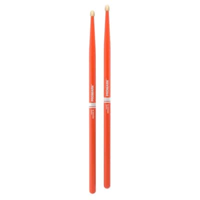 Promark Rebound 5B Painted Acorn Wood Tip Drumsticks - Orange image 2