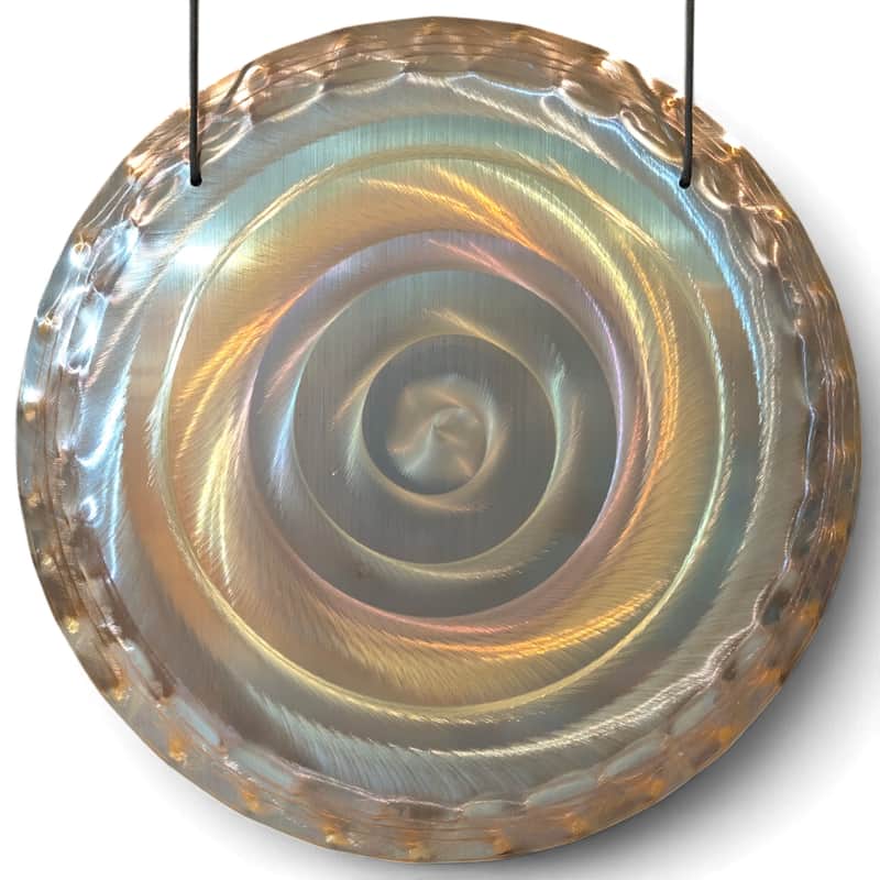 F3-30 Grotta Sonora 15" Nickel Silver Handheld Gong image 1