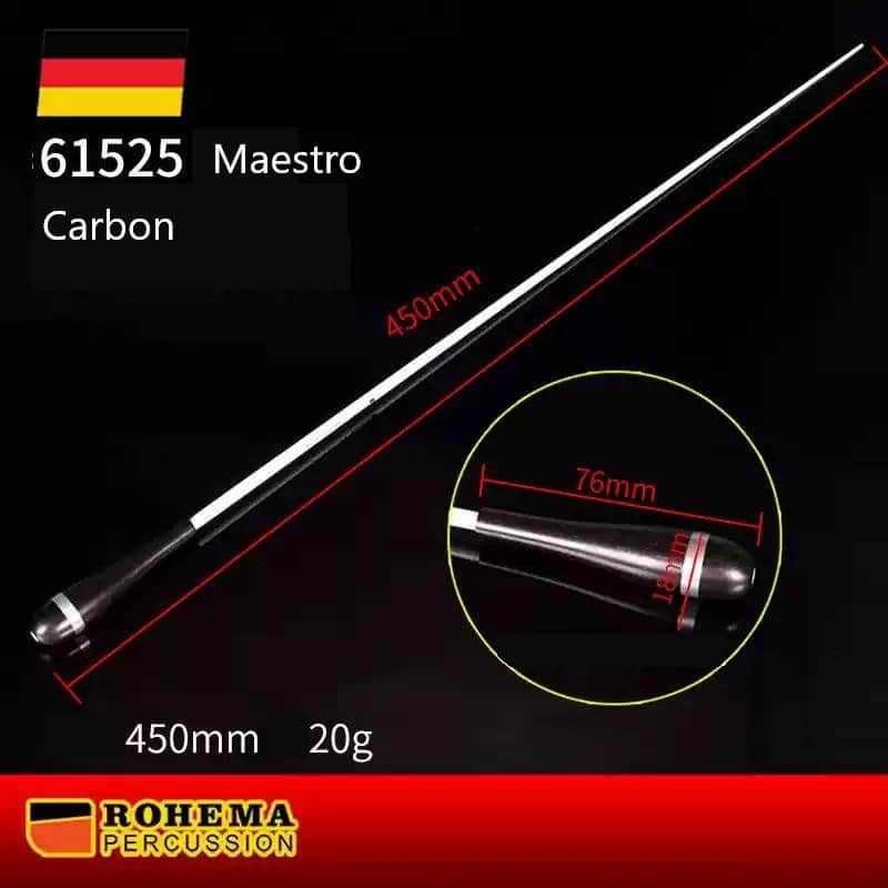Rohema Maestro Carbon Conductor Baton - Ebony Handle, 450mm image 1