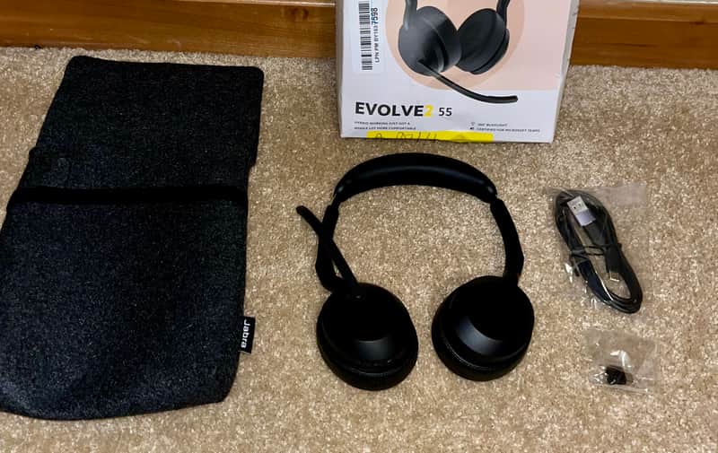 Jabra Evolve2 55 Stereo Wireless Headset - Features AirComfort Technology, Noise-Cancelling Mics & Active Noise Cancellation - Works with UC Platforms image 1