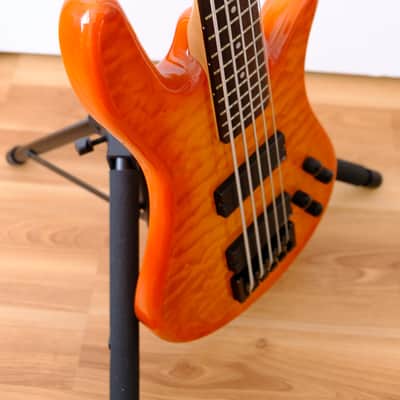 Spector Q5 Pro 5 string bass Amber Burst Finish + EMGHZ Pickups + EMG BTS Preamp + Original Case image 6