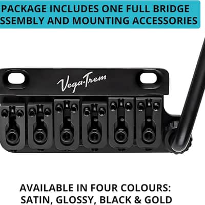 Vega-Trem VT1 Special 2-Points Stratocaster Guitar Tremolo Bridge For Strat No Mods Easy Installation (Black, Right) image 3