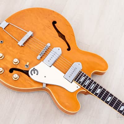 1995 Epiphone Casino Hollowbody Guitar Natural Revolution, Peerless image 9