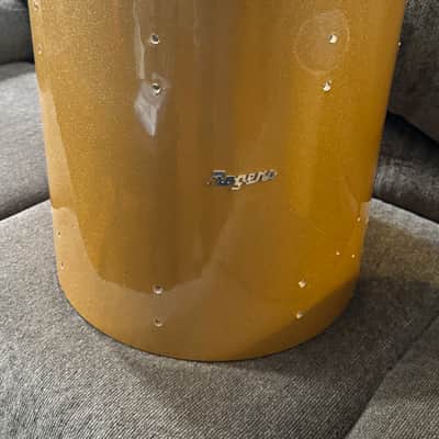 Rogers Holiday Tom Shells - 13” and 16” 1960s - Walopus Champagne Sparkle (Looks more like Sahara Sparkle) image 6