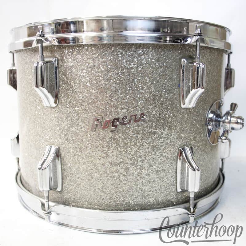 *Rogers 13x9"Silver Sparkle Tom Drum Vintage Powertone Fullerton Swivomatic USA* image 1