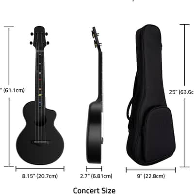 Asteroid Carbon Fiber Ukulele, 23-inch Travel Ukuleles,Integrated Casting With Carbon Fiber Composite Material, perfect for beginners (Cosmic Black) image 2