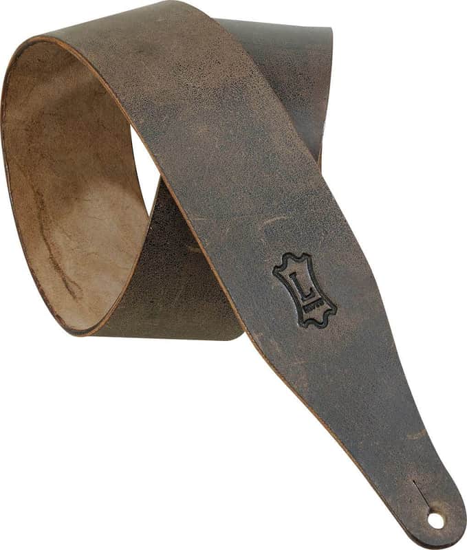 Levy's M17D-DBR Distressed Carving Leather 2.5" Guitar Strap image 1