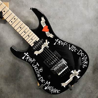 Charvel Left Handed Warren DeMartini USA Signature Frenchie 2026 Black with Graphic image 2