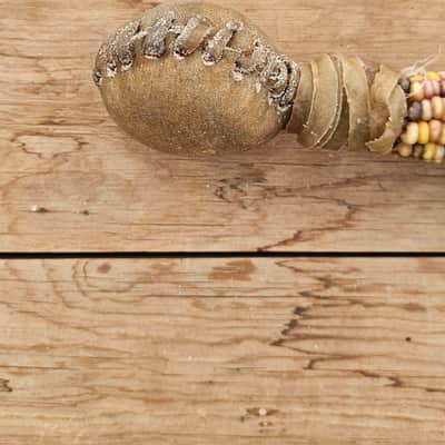 Traditional Corn Cob Rattle - Handmade Native American Style Rawhide Shaker image 6