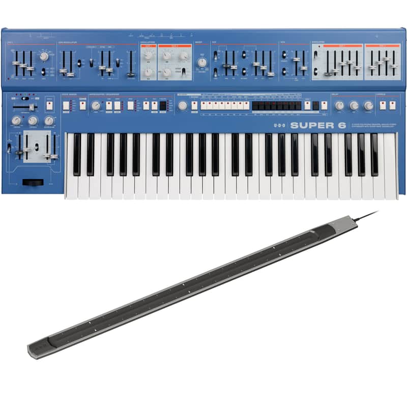 UDO Audio Super 6 12-Voice Polyphonic Keyboard Synthesizer - Blue RIBBON KIT image 1