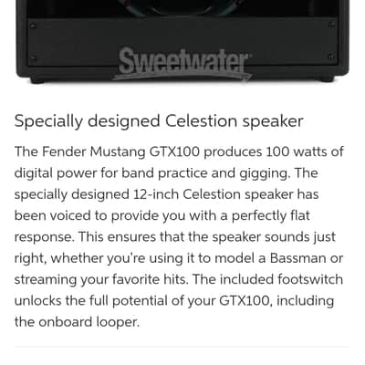 Fender Mustang GTX100 100-Watt 1x12" Digital Modeling Guitar Combo 2020 - Present - Black image 2