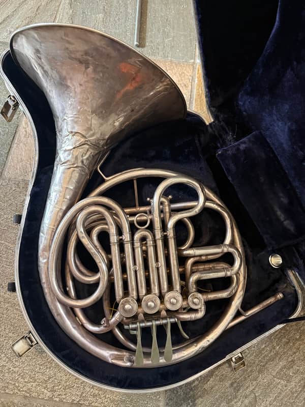 C. G. Conn Silver 6D Double French horn. Made in USA image 1