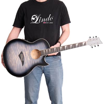 Lindo ORG-SL SlimLine Space Grey Electro Acoustic Guitar with Preamp and Chromatic Tuner - Designed in the UK | Limited Edition image 7