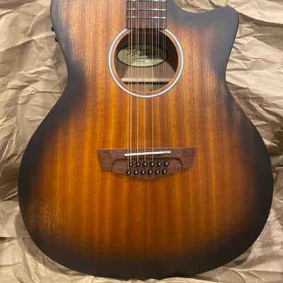 D'Angelico PREMIER FULTON Series 12-String Acoustic Electric Guitar - Aged Mahogany image 1