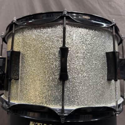 Pork Pie Little Squealer 8x14" Maple Snare Drum 2007 - 2010 - Silver Sparkle with Black Hardware image 4