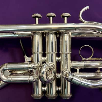 RARE Getzen Eterna Silver Plated Eb Cornet image 4