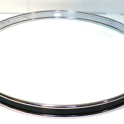 22" Bass Drum Hoop / Chrome with Black Wrap Inlay image 4