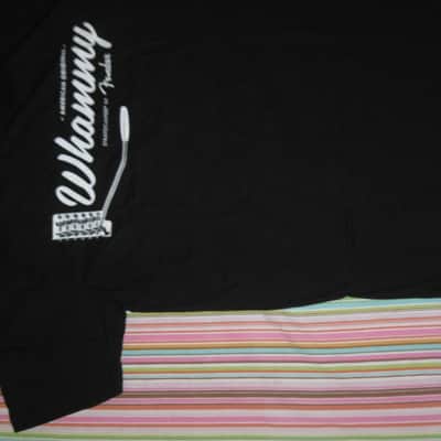 new (old stock) A+ shape with paper hang-tag & clear plastic packaging genuine Fender American Original Whammy Short Sleeve T-Shirt, Size Medium (M), part # (p/n): 9123013025, SHIRT: Black 100% Cotton / GRAPHIC: White, Gray, Silver image 12