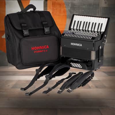 Hohnica Student II X 18-Bass Piano Accordion - Black (STUXII) image 1