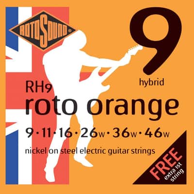 Rotosound RH9 Roto Orange Nickel Coated Steel Electric Guitar Strings - Hybrid (9 - 46)