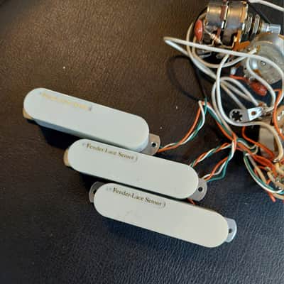Fender Stratocaster Lace Sensor Pickup Set Gold from original Eric Clapton Strat*E.C./Jeff Beck/David Gilmore used Lace pickups*completely wired=3 pots+5-way switch*made in USA image 2