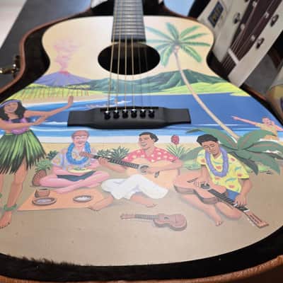 Martin Custom Shop 000-14 Hawaiian X Flame Koa Robert Armstrong Graphic Artwork USA American Auditorium Acoustic Guitar CASE QUEEN TIME CAPSULE Special Limited Edition image 10