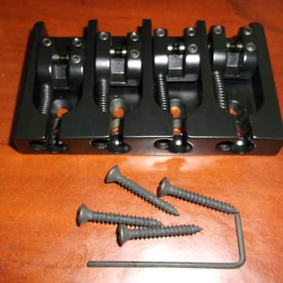 Hipshot 4-String A Style Brass Bass Bridge, BLACK, .787" String Spacing