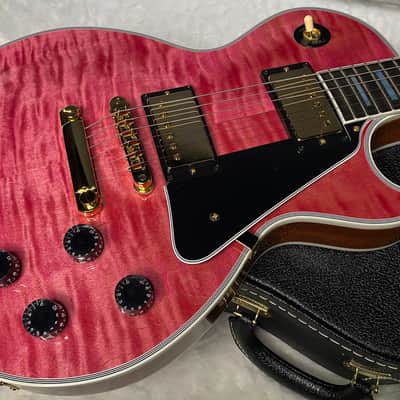 NEW! Gibson Dealer Select Custom Shop Les Paul Custom AAA Figured Top - Transparent Pink - Authorized Dealer - WOW! 8.65 lbs - G06982 image 4