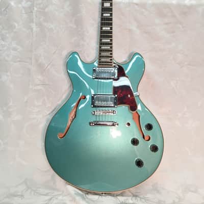 D'Angelico Premier DC 335 Style Semi-Hollow Body Electric Guitar-Ocean Turquoise-NEW! image 1