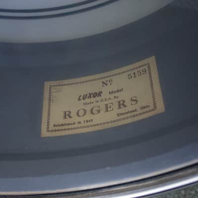 Rogers 5" x 14" 1960's Luxor Blue Sparkle Snare Drum image 13