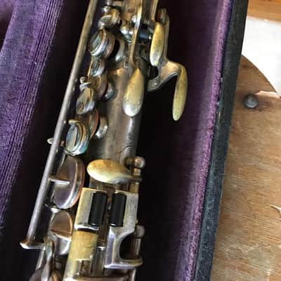 Martin Soprano saxophone 1920's silver plate, stenciled "American Artist". Demo image 6