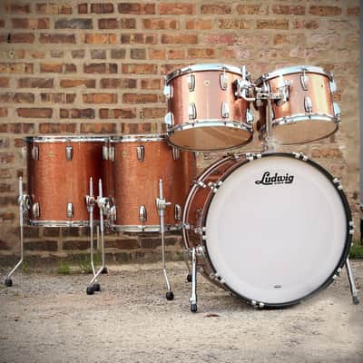 Ludwig  5pc Legacy Set  Copper Rose  24/13/14/16/18   10 & 12  Maple Classic Concert Toms image 3