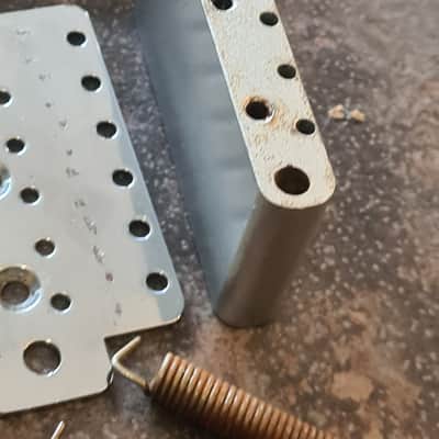 Vintage Fender Stratocaster Tremolo bridge with pat pend saddles . image 12