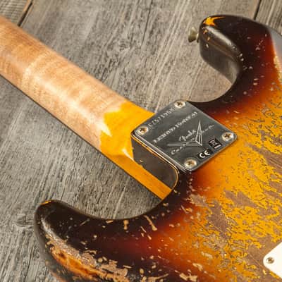 Fender Stratocaster 1959 Reissue (2023) Aged Chocolate 3-Color Sunburst -  Super Heavy Relic image 7
