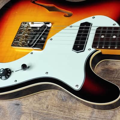 MyDream Stratocaster Custom Built - Sunburst Thinline Charlie Christian Freeway image 5