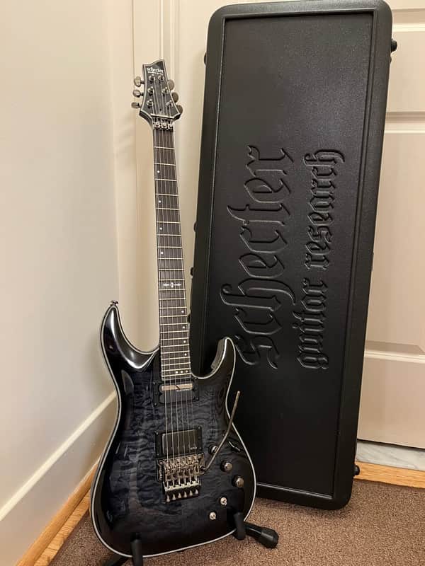 Schecter Hellraiser Hybrid C-1 FR S Sustainiac 2016 - 2021 Trans Black Burst image 1