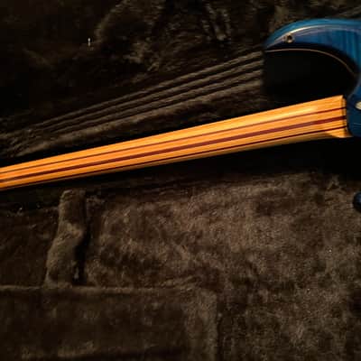 Barrington ntb 332 bass guitar. with midi installed 1990 blue flame image 15
