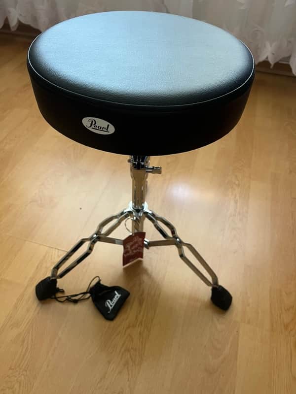 Pearl D-930 Double Braced Round Drum Throne - Black / Chrome image 1