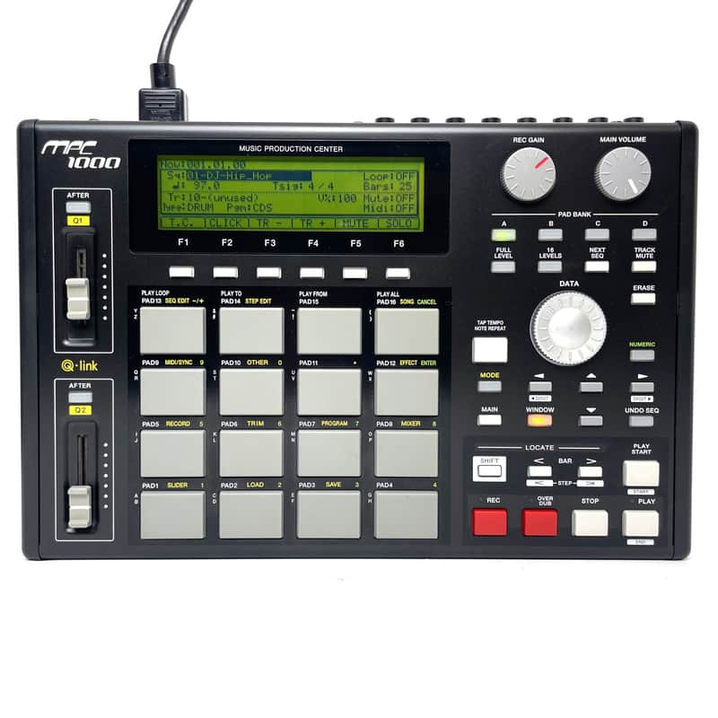 Akai MPC1000 Music Production Center w/ 128 MB of internal memory & 128MB CF card / Later Model Integrated Pad Sensor 2004 - 2013 - Black Worldwide Shipment image 1