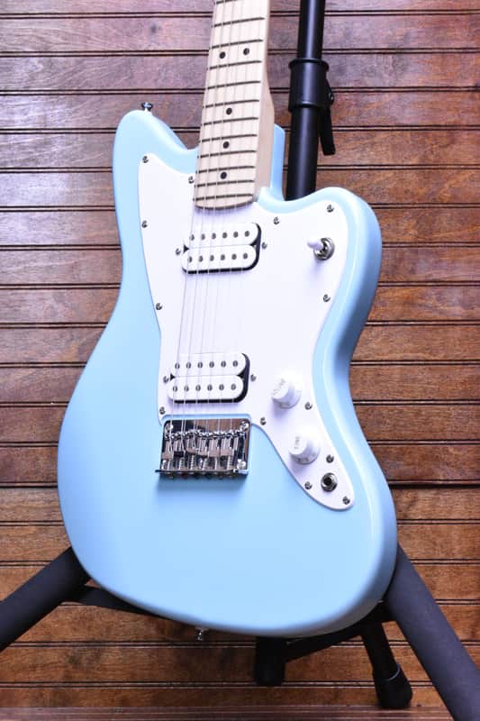 Squier Mini Jazzmaster® HH, Maple Fingerboard, White Pickguard, Daphne Blue image 1