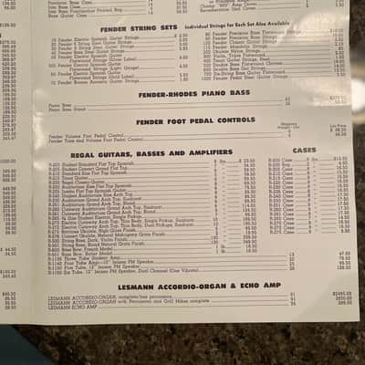 Fender Vintage 1962 Price List ( September 1962 ) 1962 Mint condition- no marks, no tears. image 3